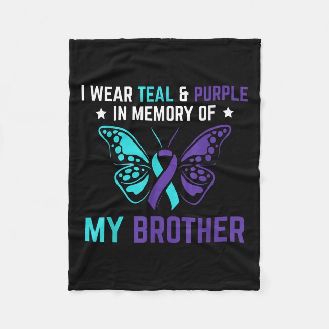 Manta Polar Uso Morado Verde azulado En Memoria Del Suicidio D (Anverso)