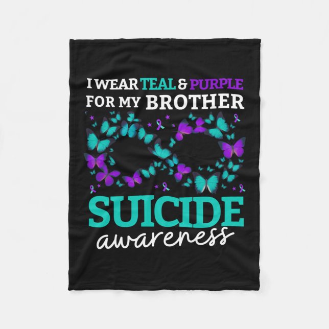 Manta Polar Uso Morado Y Verde azulado Para Mi Hermano Suicidi (Anverso)