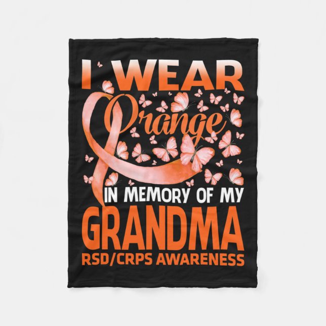 Manta Polar Uso Naranja Para Concienciar A La Abuela Rsd Crps  (Anverso)