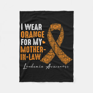 Manta Polar Uso Naranja para el cáncer de leucemia de mi suegr