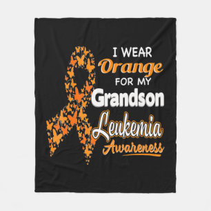 Manta Polar Uso Naranja para mi nieto Leukemia Sensibilización