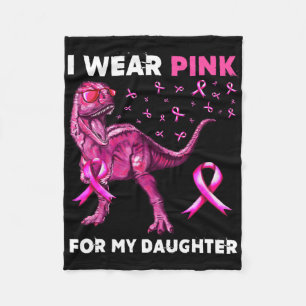Manta Polar Uso Rosa Para Mi Hija Dinosaurio Cáncer De Mama