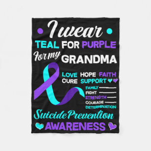 Manta Polar Uso Verde azulado Y Morado Para Mi Abuela Suicidio