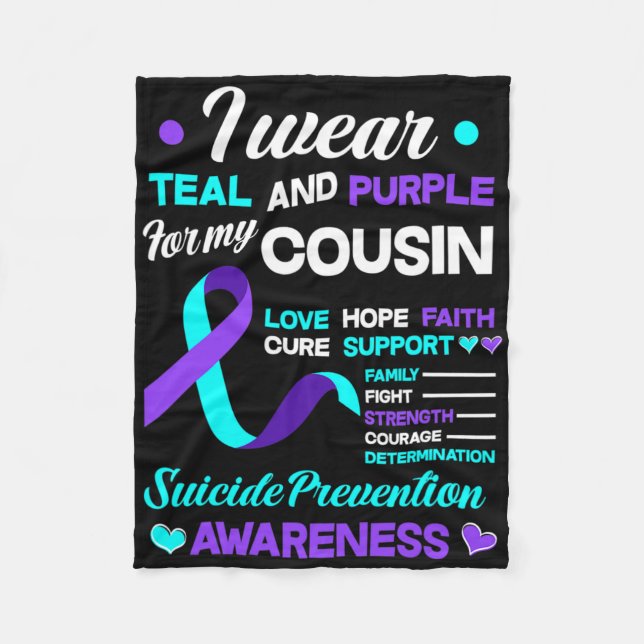 Manta Polar Uso Verde azulado Y Morado Para Mi Primo Suicidio  (Anverso)