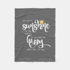 Manta Polar Usted es mi sol, gris personalizado