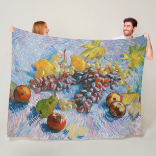 Manta Polar Uvas, leones, peras y manzanas, Van Gogh