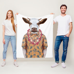 Manta Polar Vaca Camisas Hawaianas