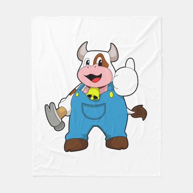 Manta Polar Vaca como artesano con martillo (Anverso)