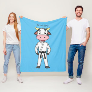 Manta Polar Vaca corta con traje de kung fu personalizado