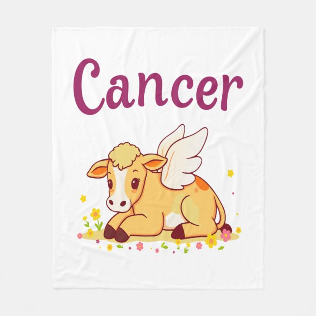 Manta Polar Vaca Zodiaca de Cáncer, Cáncer Curado (Anverso)