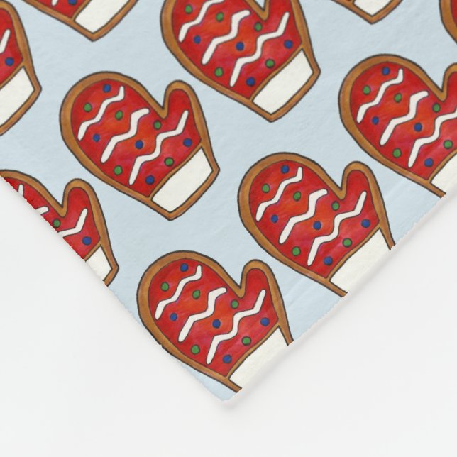 Manta Polar Vacaciones de cookie de Navidades de impresión Red (Esquina)