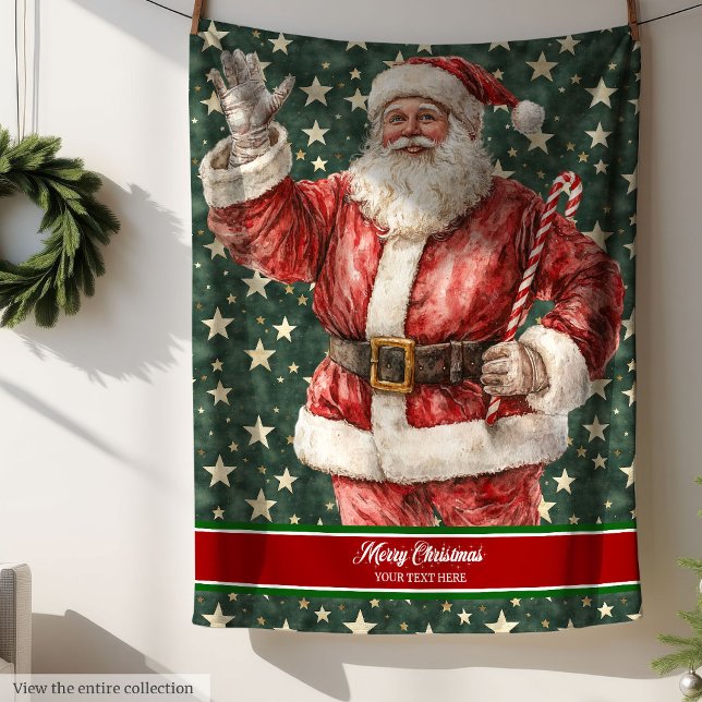 Manta Polar Vacaciones en Santa Blanket al estilo rojo y blanc (Holiday Santa Blanket in Red and White Style)