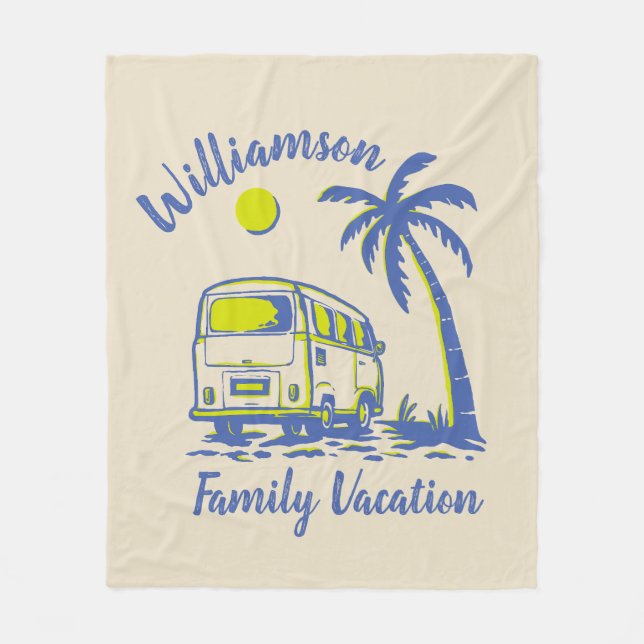 Manta Polar Vacaciones familiares personalizadas (Anverso)