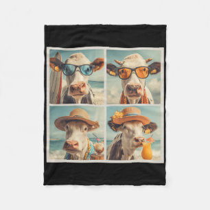 Manta Polar Vacas geniales con gafas de sol Playa Vacas Animal