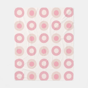 Manta Polar Vainilla rosa de los puntos retro de mediados del