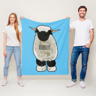 Manta Polar Valais Blacknose ilustracion personalizado ovino