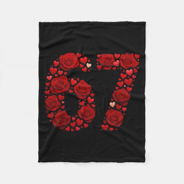 Manta Polar Valentine 67 Meme Rose Hearts Funny Six Seven Vale (Anverso)