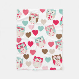 Manta Polar Valentine Owl Fleece Blanket