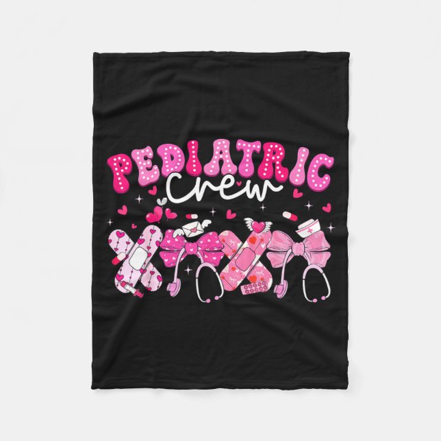 Manta Polar Valentine Pediatric Crew Xoxo Nurse Coquette Bow P (Anverso)