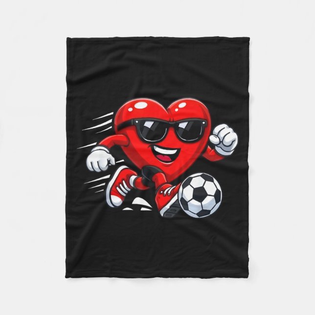 Manta Polar Valentine Soccer Heart Drip Srt Love Valentines Da (Anverso)