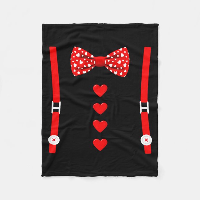 Manta Polar Valentine Tuxedo Heart Outfit Funny Love  (Anverso)