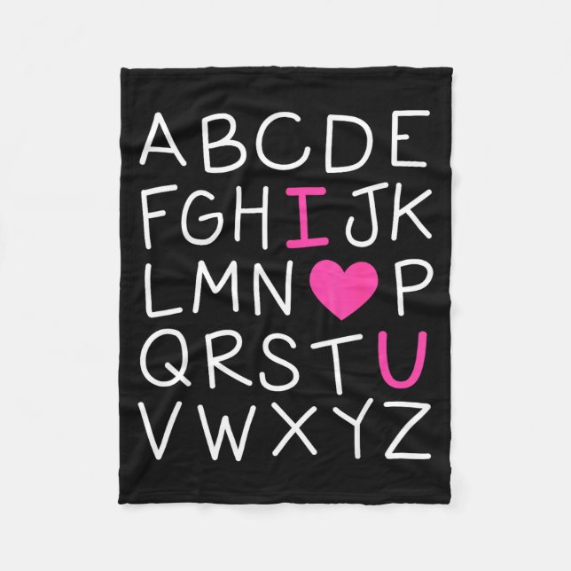 Manta Polar Valentines Day Abc I Love You Alphabet Teacher Gir (Anverso)