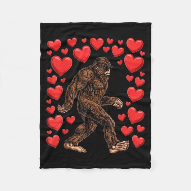 Manta Polar Valentines Day Bigfoot Red Hearts Funny Sasquatch  (Anverso)