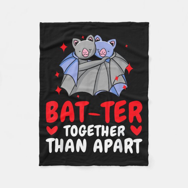 Manta Polar Valentine's Day Cuddling Cute Bats Couple Bat Vale (Anverso)