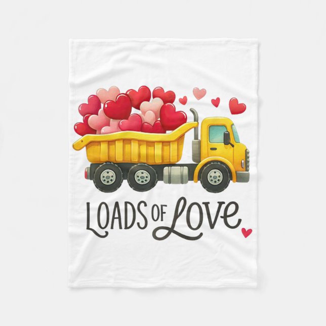 Manta Polar Valentine's Day Dump Truck Loads Of Love Toddlers  (Anverso)
