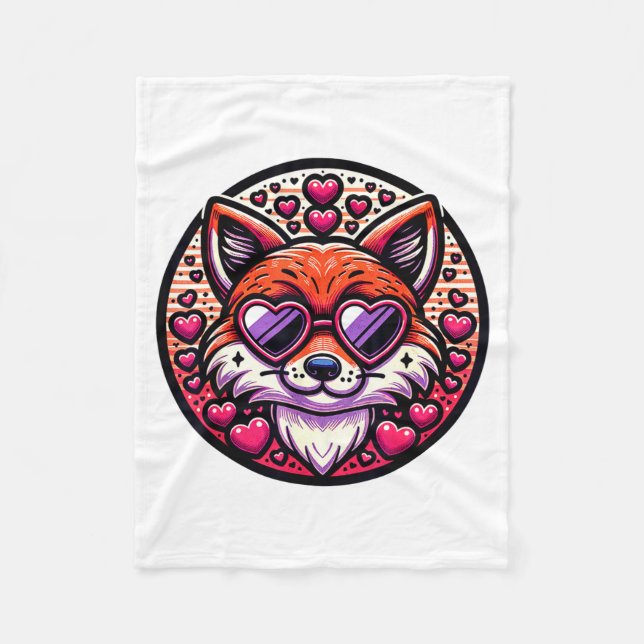 Manta Polar Valentines Day Fox And Matching Couples Foxes  (Anverso)