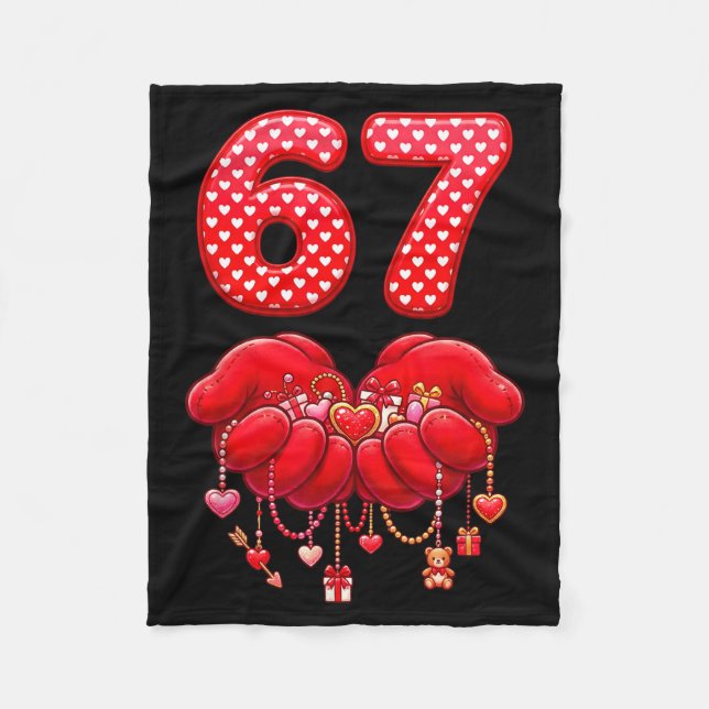 Manta Polar Valentines Day Funny 67 Six Seven Valentine Heart  (Anverso)