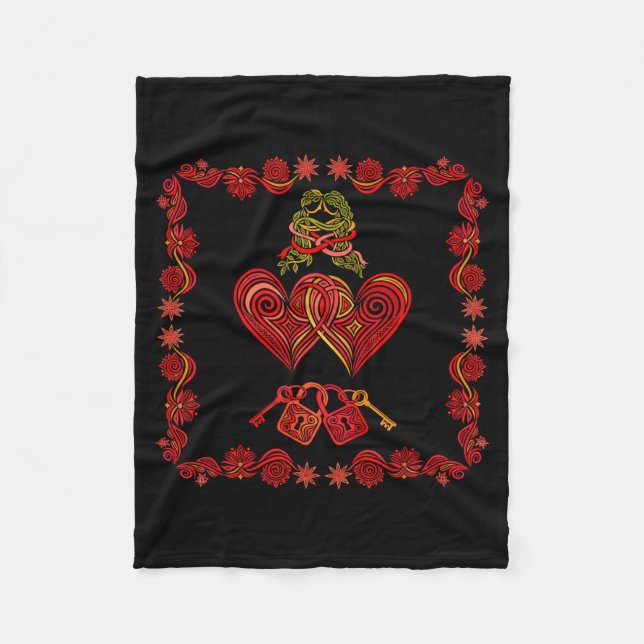 Manta Polar Valentines Day Matching Couple Heart Pajamas Men W (Anverso)