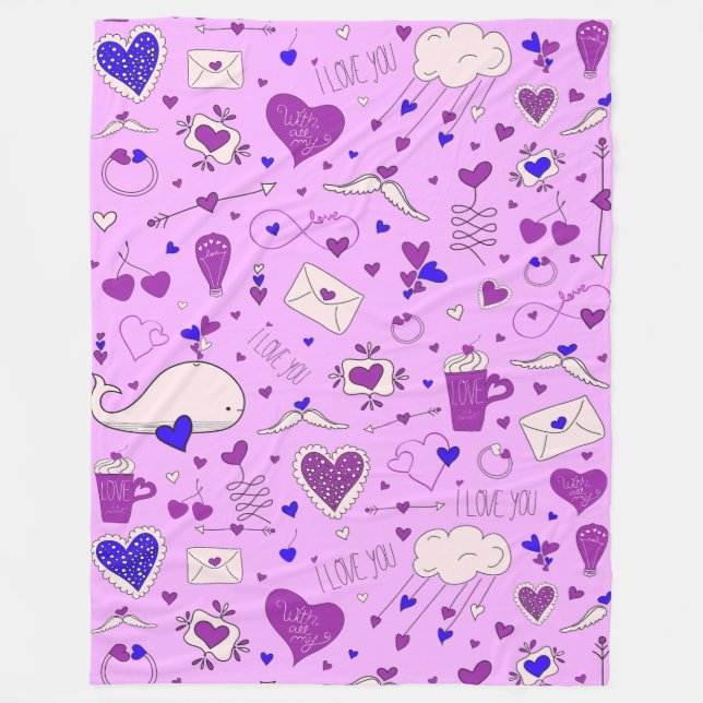 Manta Polar Valentine's Day Motifs - Seamless Pattern 2 (Anverso)