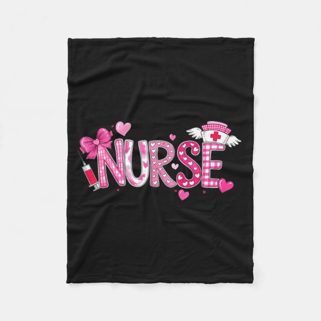 Manta Polar Valentines Day Nurse Graphic Nk Patterns For Woman (Anverso)