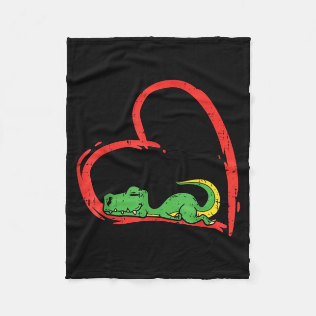 Manta Polar Valentines Day Shirt Funny Heart Trex Sleeng Dinos (Anverso)