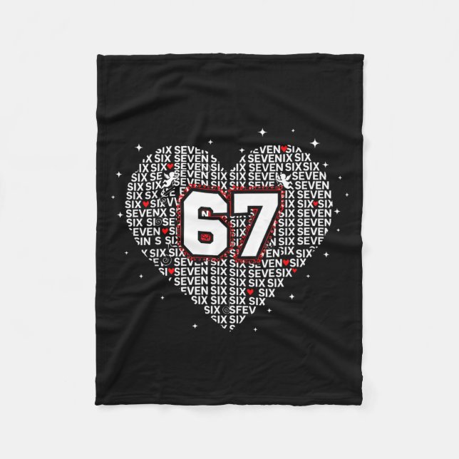 Manta Polar Valentines Day Six Seven 67 Meme 6 7 Heart Boys Gi (Anverso)