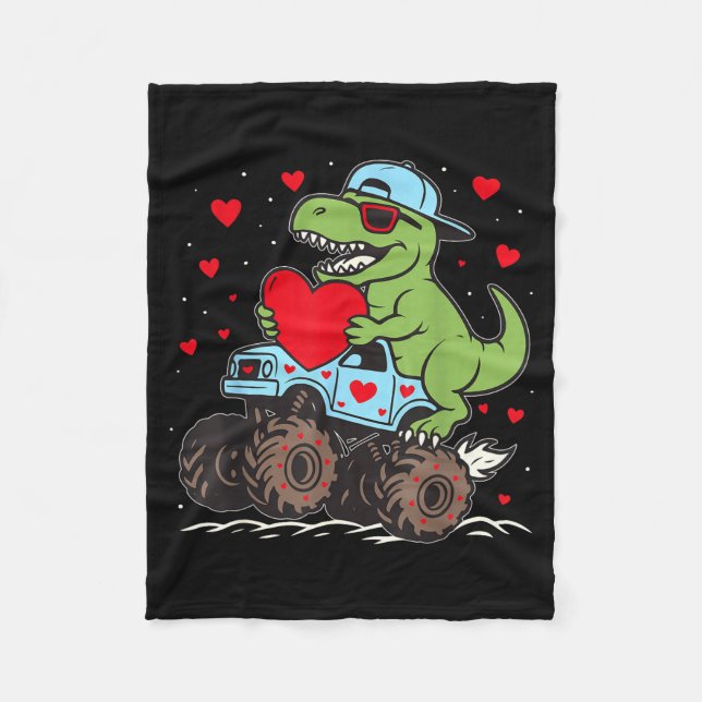 Manta Polar Valentines Day T Rex Riding Monster Truck Funny To (Anverso)