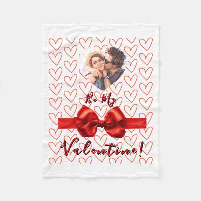 Manta Polar Valentines Red Nk Izable Photo  (Anverso)