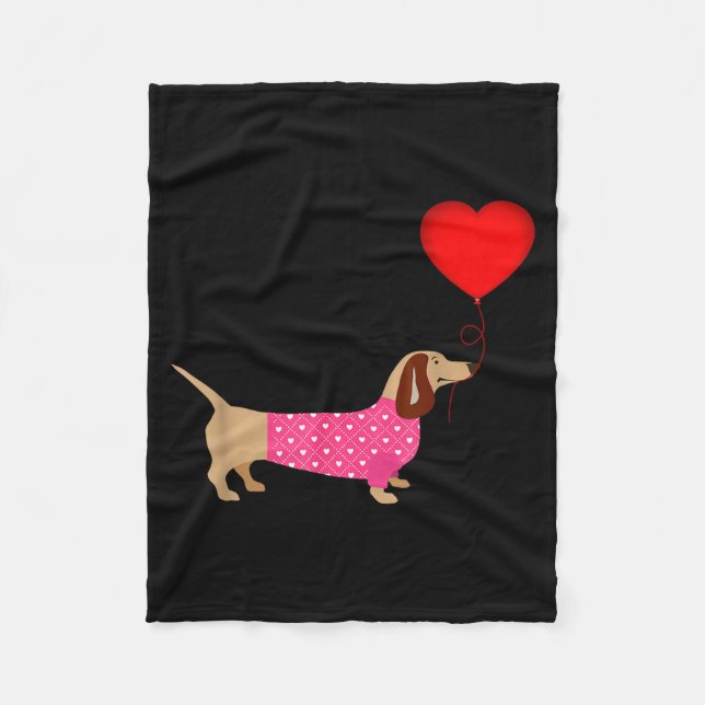 Manta Polar Valentines Weiner Daschund Doxie In Dog Dress  (Anverso)