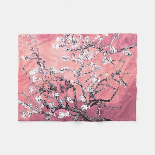 Manta Polar Van Gogh Almond Blossom color rosa (Frente (Horizontal))