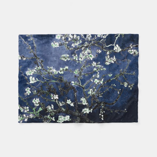 Manta Polar Van Gogh Almond Blossoms Midnight Blue (Frente (Horizontal))