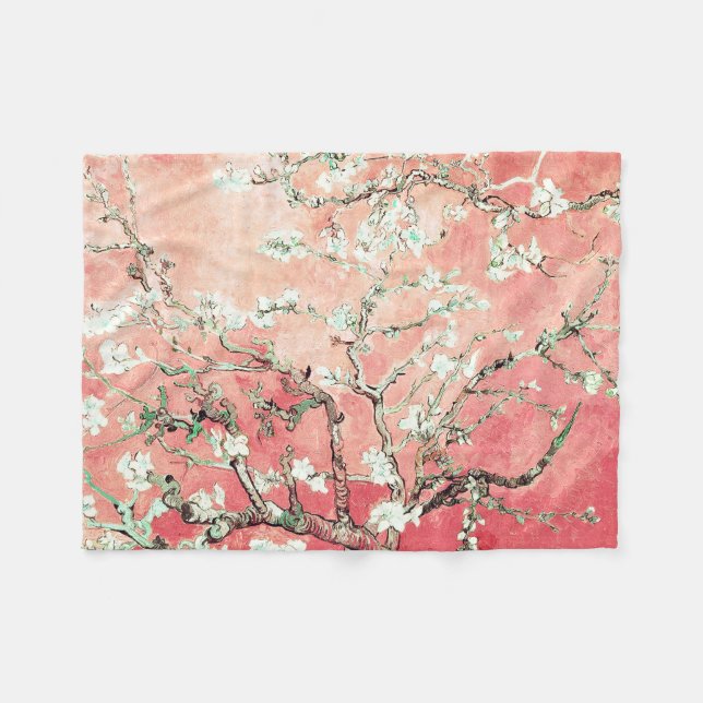 Manta Polar Van Gogh Almond Blossoms Peach (Frente (Horizontal))