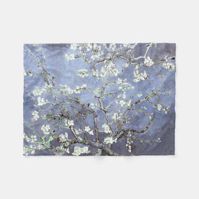 Manta Polar Van Gogh Almond Blossoms Steel Blue (Frente (Horizontal))