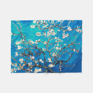 Manta Polar Van Gogh Almond Blossoms turquesa brillante