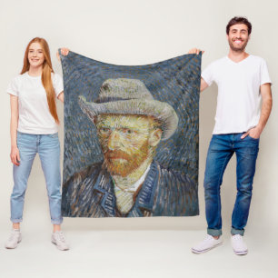 Manta Polar Van Gogh Autoretrato Gray Felt Gorra Pintura