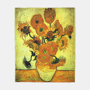 Manta Polar Van Gogh - Sunflowers 14, famosa pintura,