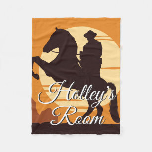 Manta Polar Vaquero A Caballo Al Azar Personalizado