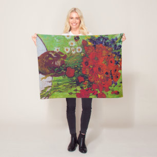 Manta Polar Vase con Cornflowers y Poppies, Van Gogh