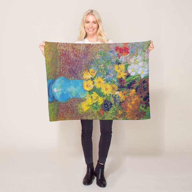 Manta Polar Vase con Daisies y Anemones, Van Gogh (In situ)