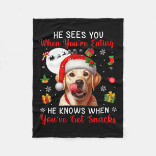 Manta Polar Ve cuando comes bocadillos navideños, labrador re